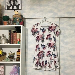 White Floral Mini Dress